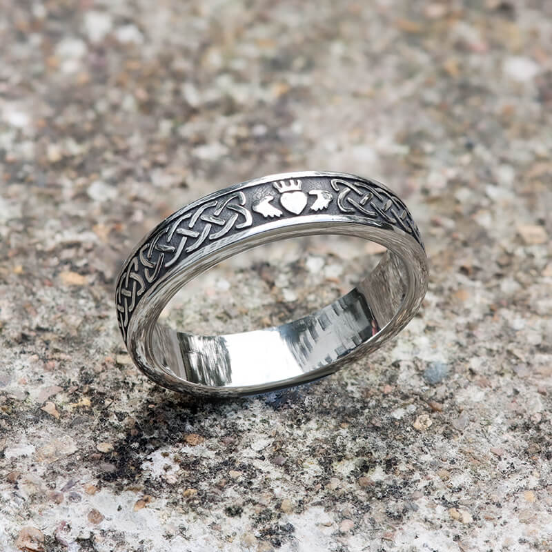 Irish Claddagh Stainless Steel Viking Ring