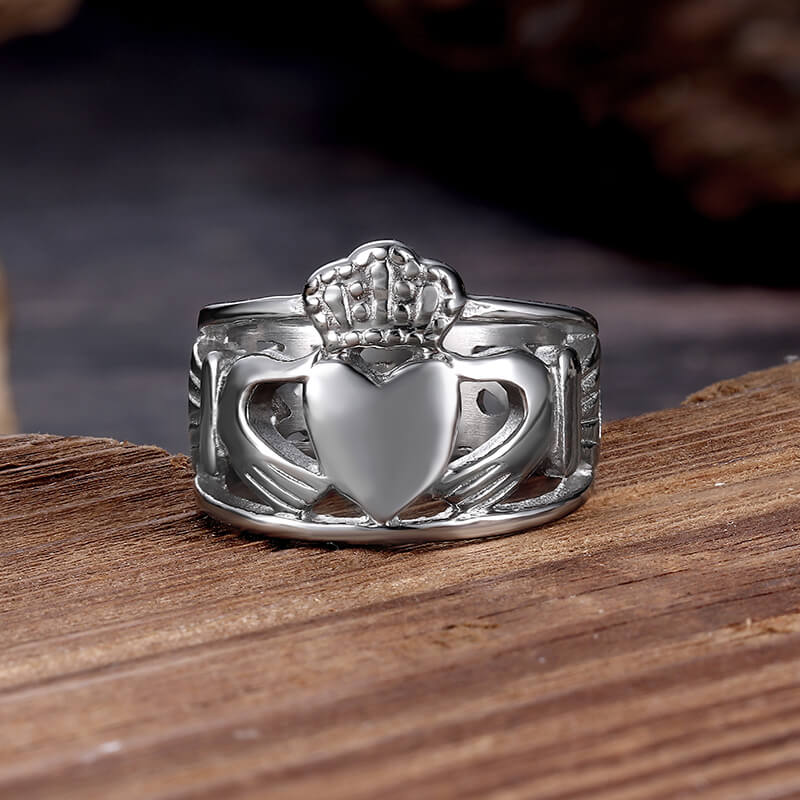 Irish Claddagh Stainless Steel Wedding Ring