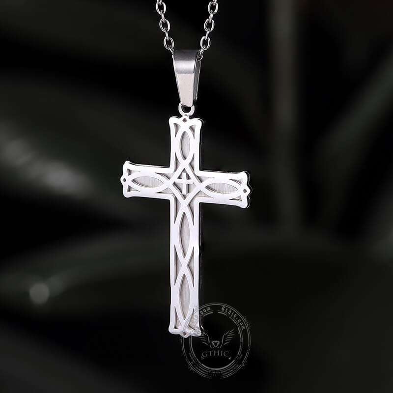 Irish Knot Stainless Steel Cross Pendant