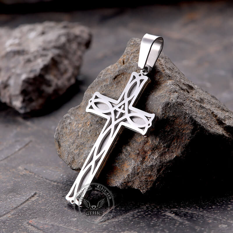 Irish Knot Stainless Steel Cross Pendant