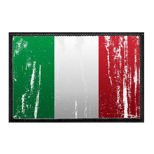 Italy Flag - Color - Distressed - Removable Patch