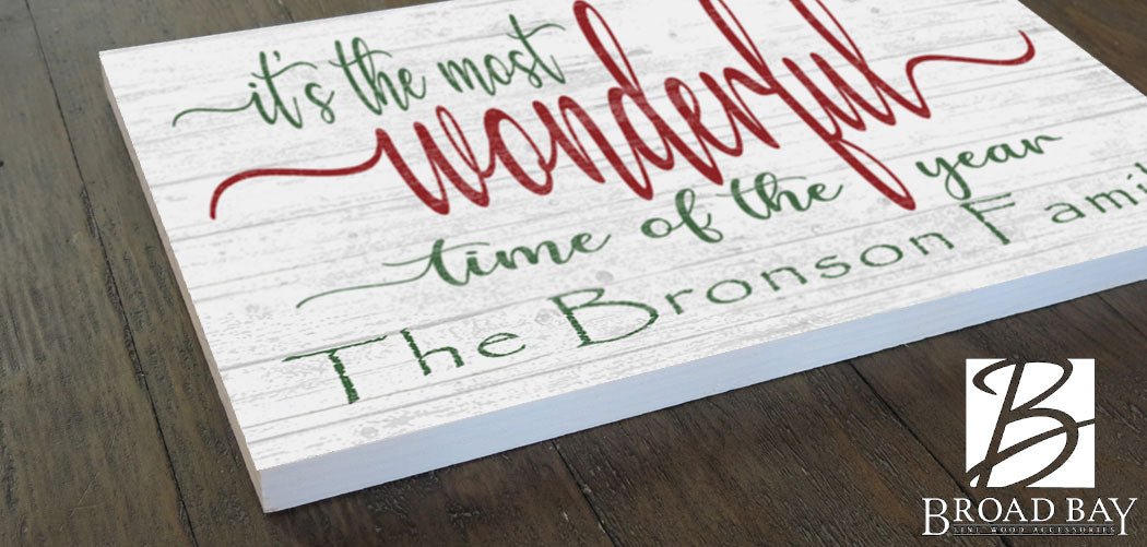 It's The Most Wonderful Time Of The Year Christmas Sign Personalized
