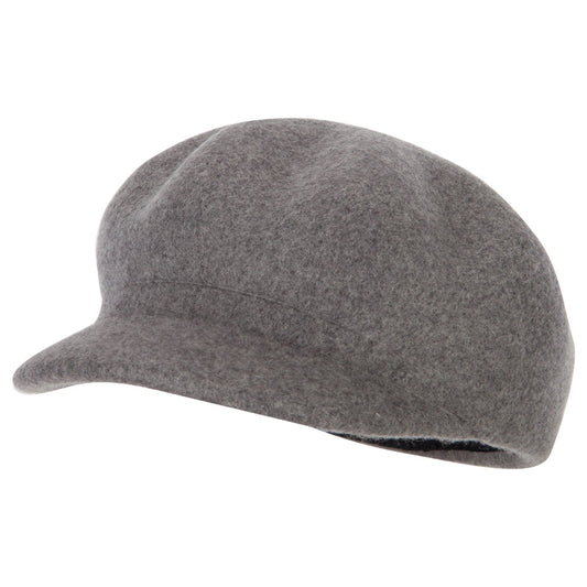 Women's Six Point Wool Felt Cap Style Newsboy Hat