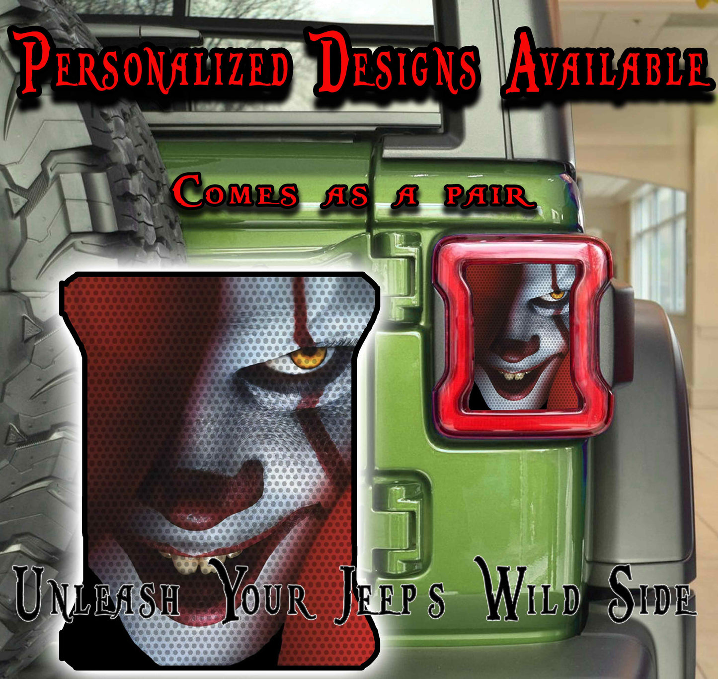 Penny the clown taillights cover decal