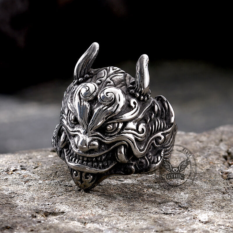 Japanese Demon Oni Stainless Steel Ring