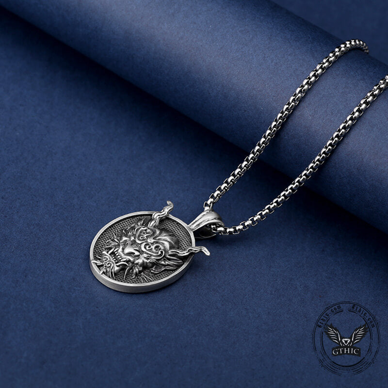 Japanese Oni Pure Tin Pendant