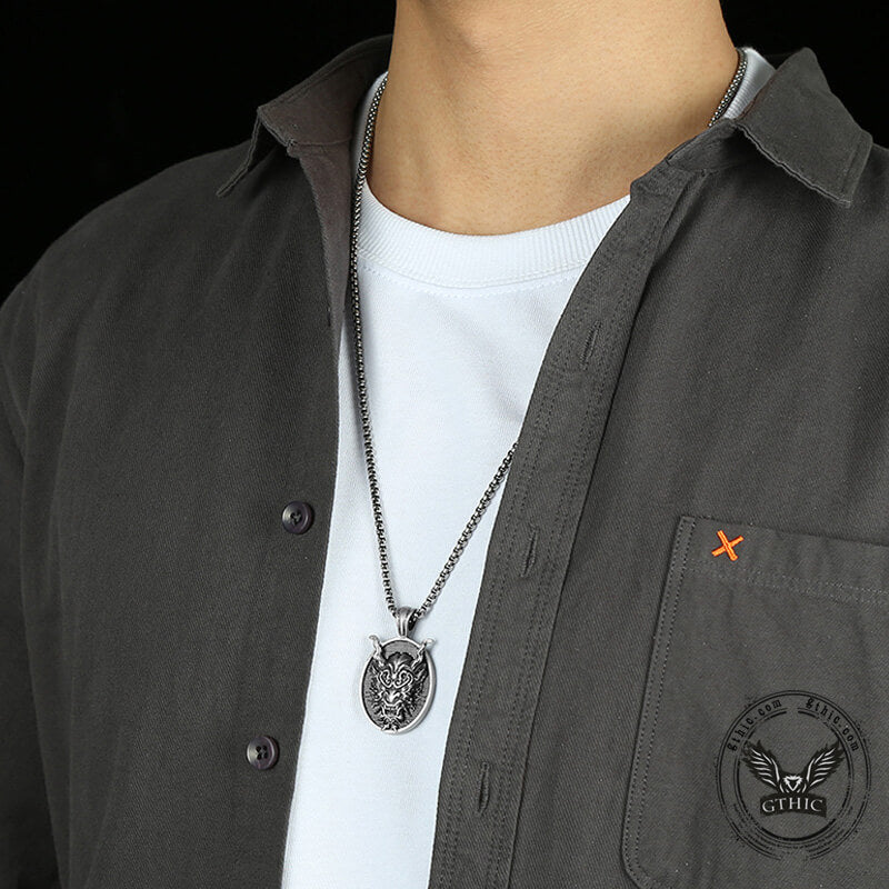 Japanese Oni Pure Tin Pendant