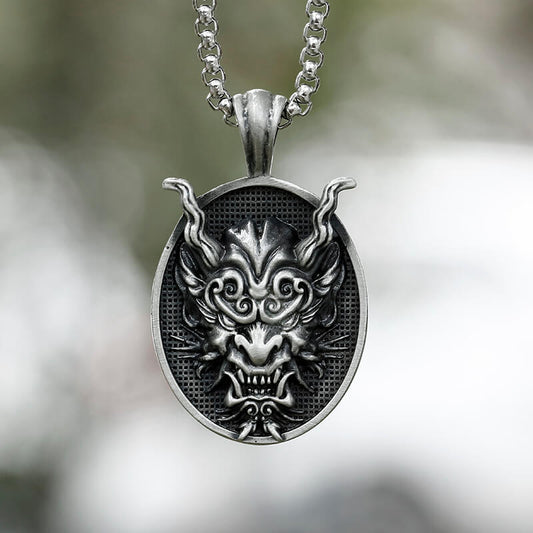 Japanese Oni Pure Tin Pendant