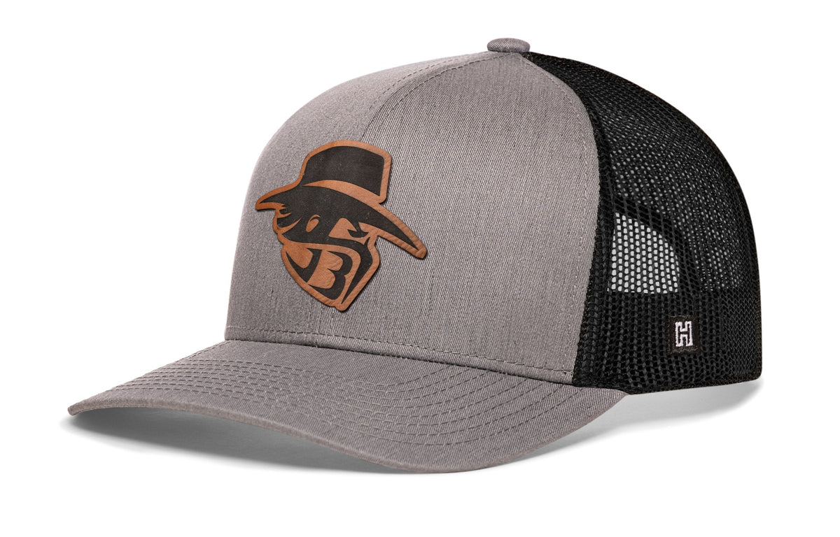 JBR Leather Logo Trucker Hat  |  Faux Leather Bandit Snapback