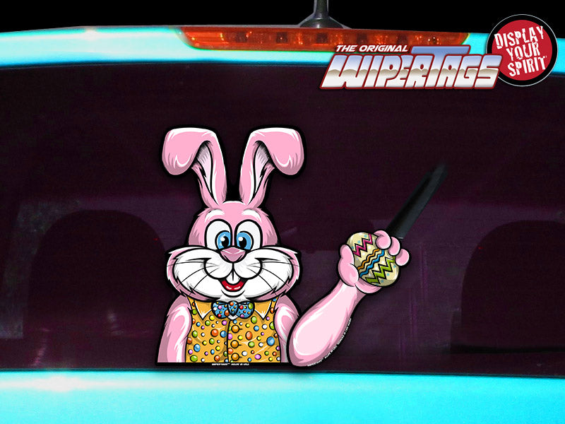 Jelly Bean the Bunny WiperTag with Decal (4 Stripe Egg)
