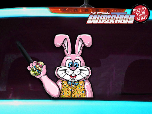 Jelly Bean the Bunny WiperTag with Decal (4 Stripe Egg)