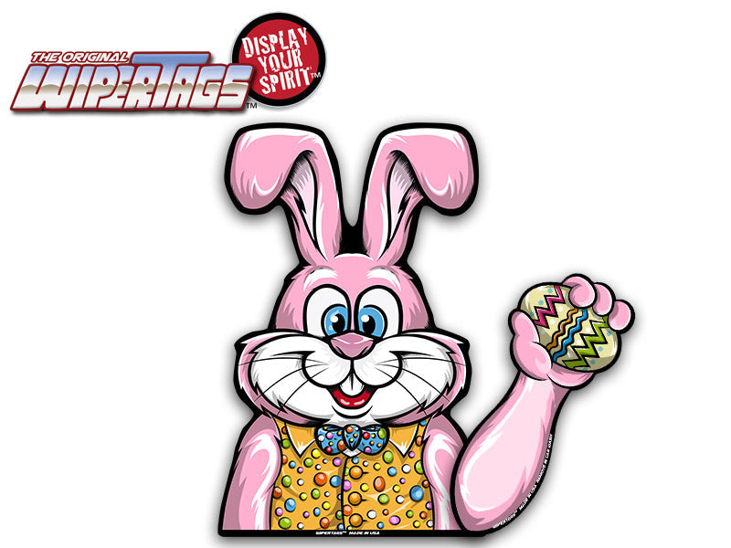 Jelly Bean the Bunny WiperTag with Decal (4 Stripe Egg)