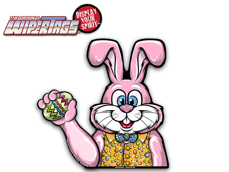 Jelly Bean the Bunny WiperTag with Decal (4 Stripe Egg)