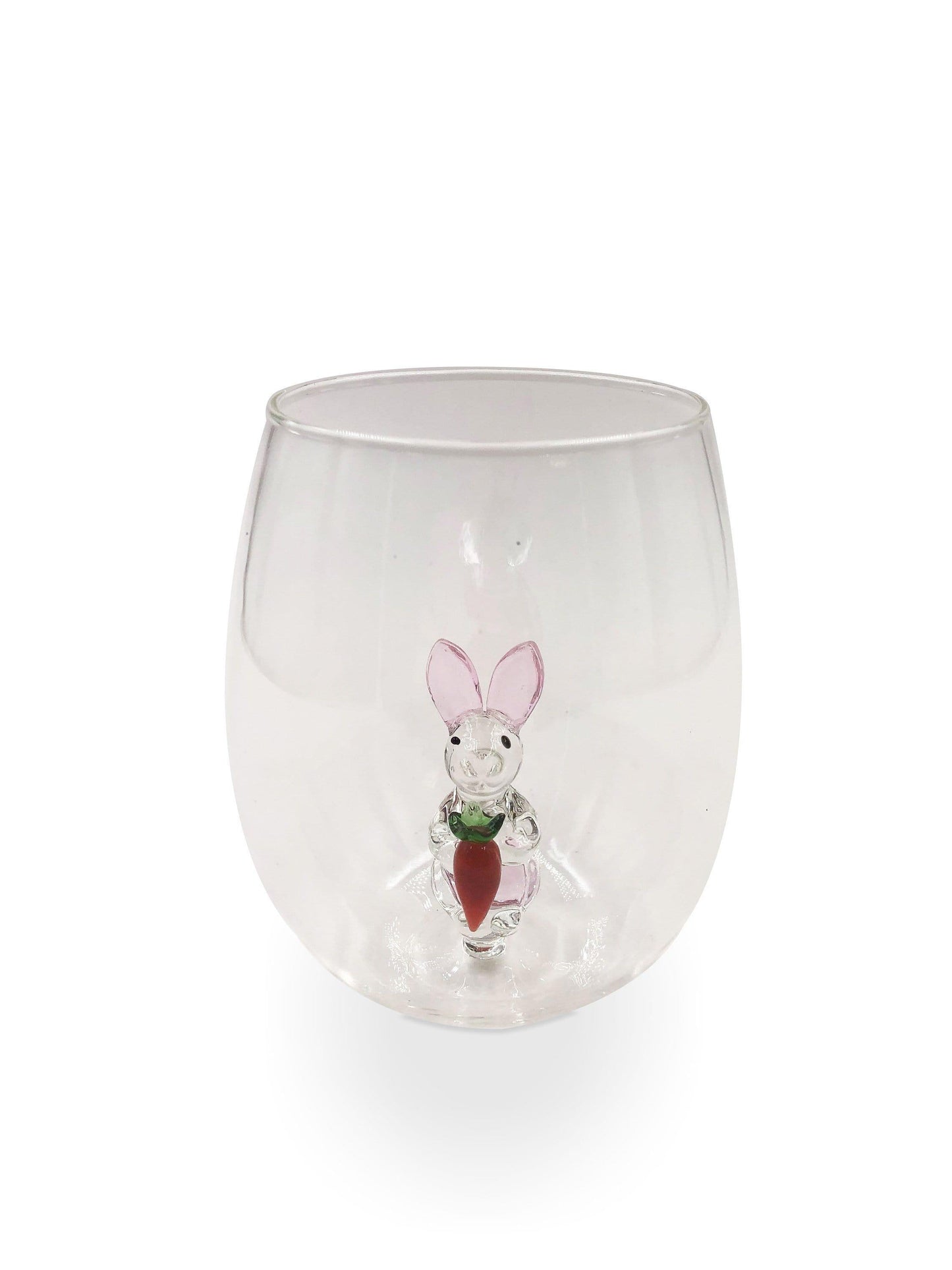 3D Easter Bunny Stemless Wine Glasses