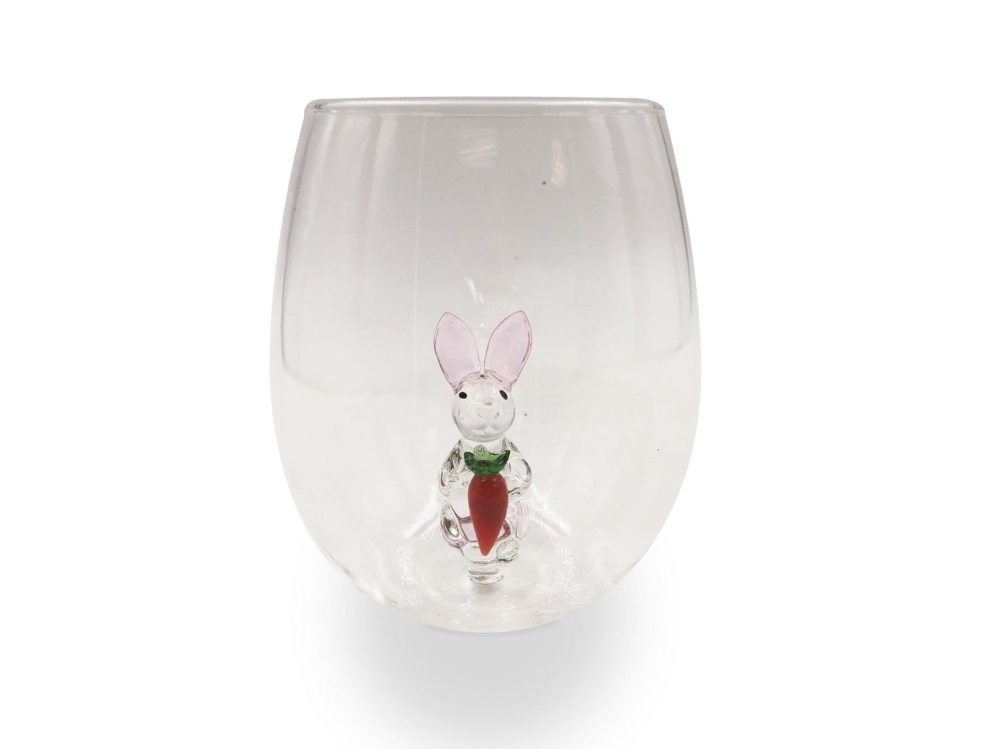 3D Easter Bunny Stemless Wine Glasses