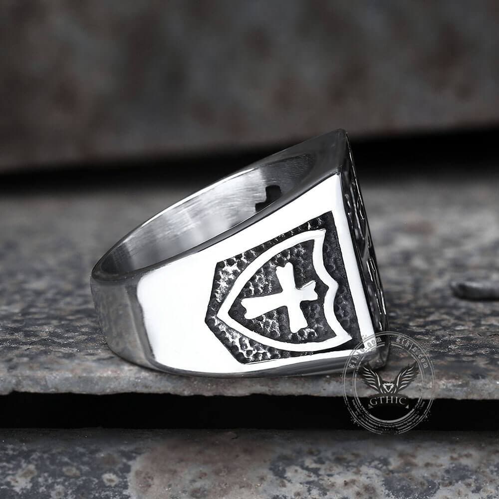 Jerusalem Cross Stainless Steel Ring