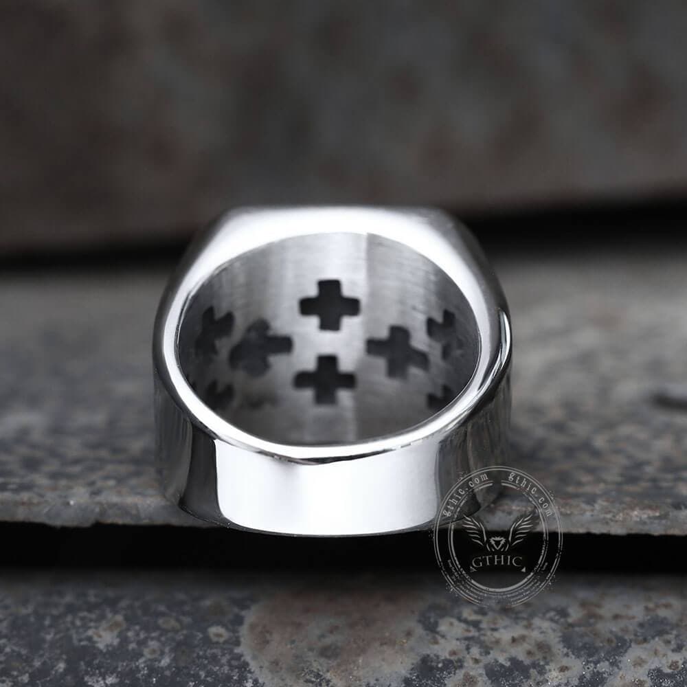 Jerusalem Cross Stainless Steel Ring