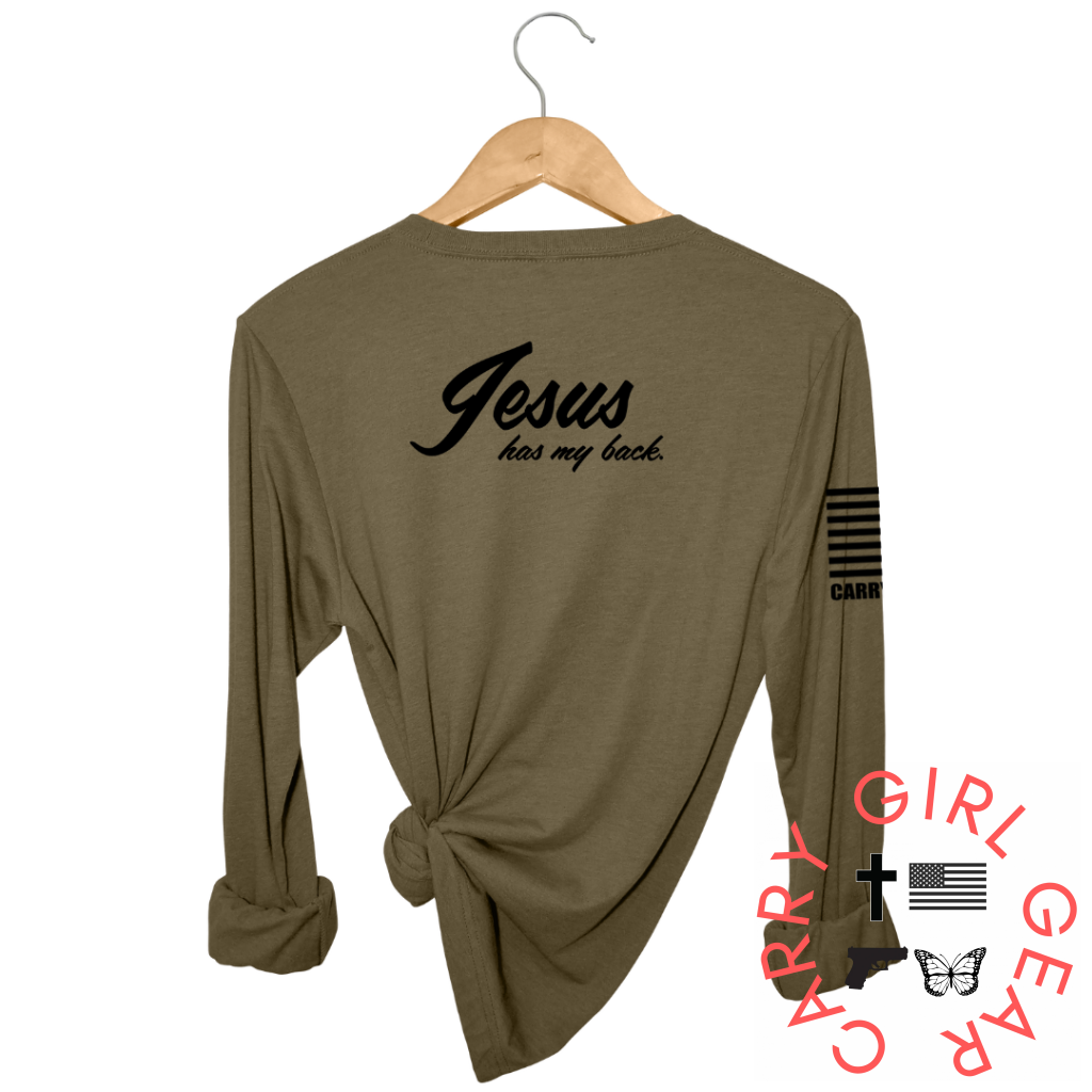 JESUS HAS MY BACK Long Sleeve