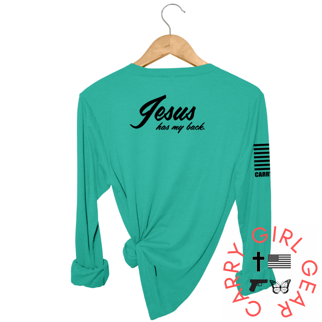 JESUS HAS MY BACK Long Sleeve
