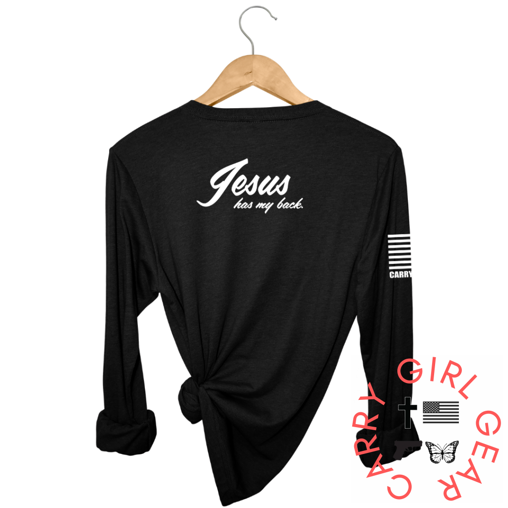 JESUS HAS MY BACK Long Sleeve