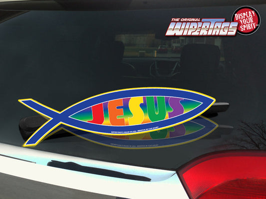 Jesus Fish Rainbow WiperTags