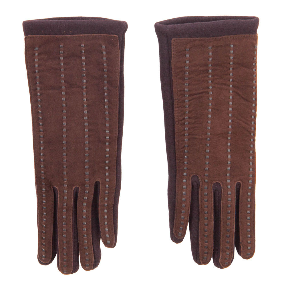 Women's Jersey Leather Texting Gloves