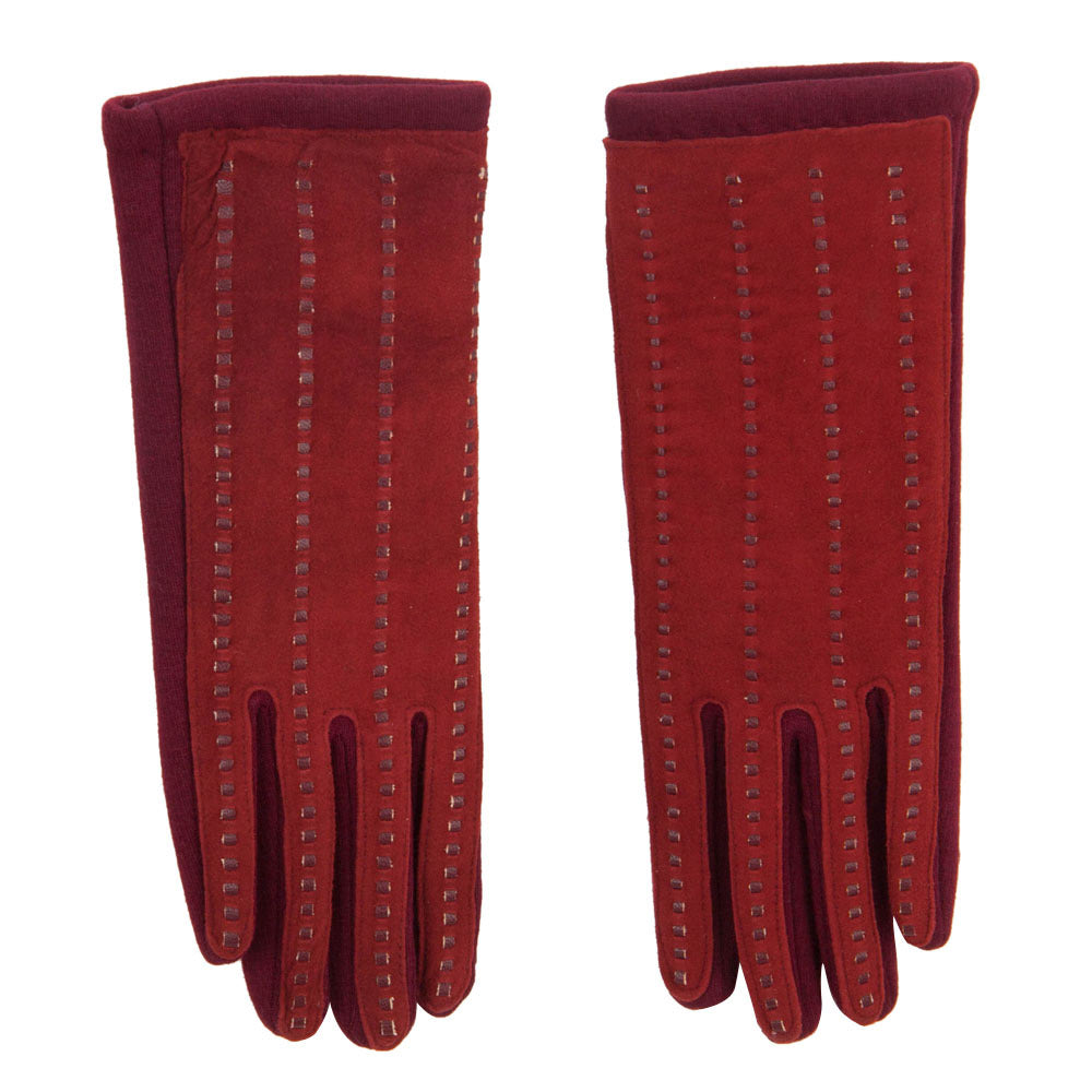 Women's Jersey Leather Texting Gloves
