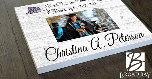 JMU Dukes Personalized Graduation Picture Frame Plaque – Upload Your Photo, Name & Class Year – 10.5"x10.5"