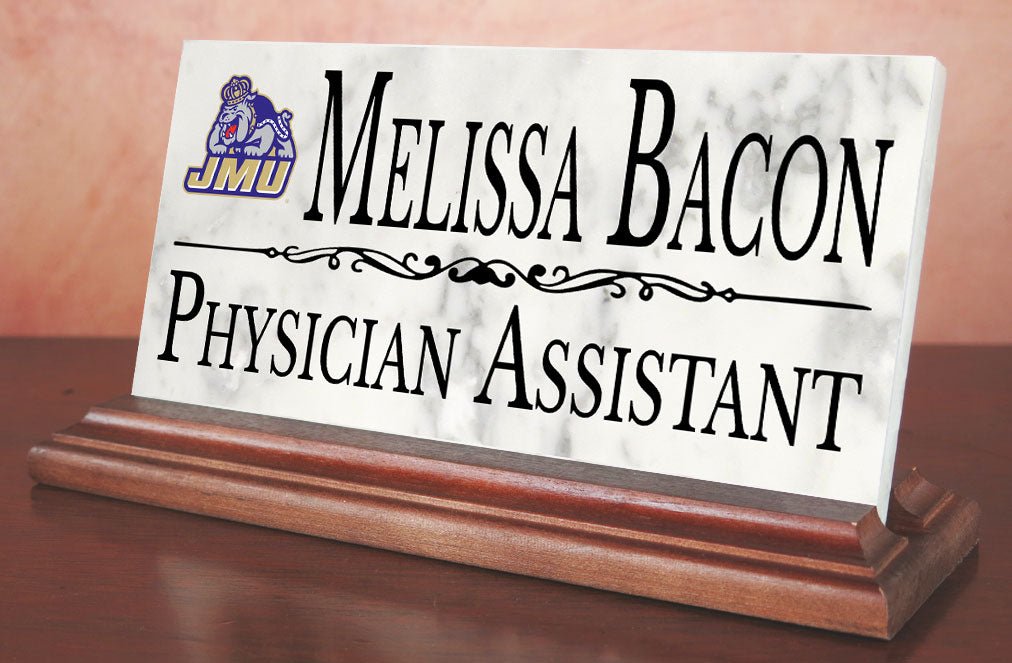 James Madison University Marble Desk Nameplate – Custom Name & Title