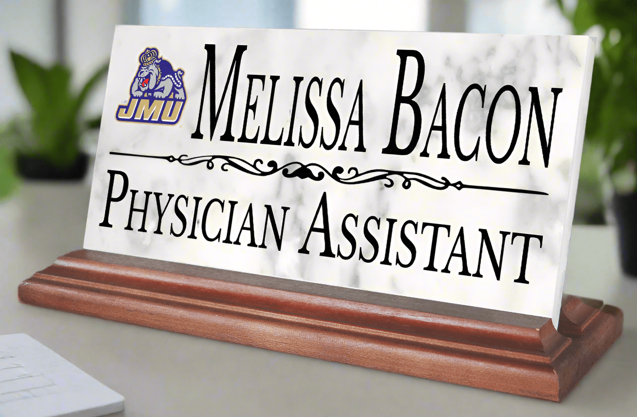 James Madison University Marble Desk Nameplate – Custom Name & Title