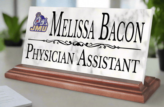 James Madison University Marble Desk Nameplate – Custom Name & Title