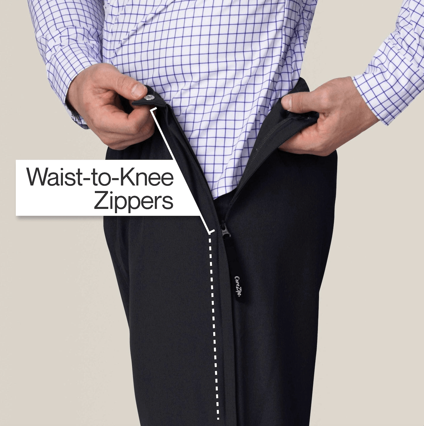 CareZips® Men's Adaptive Pants