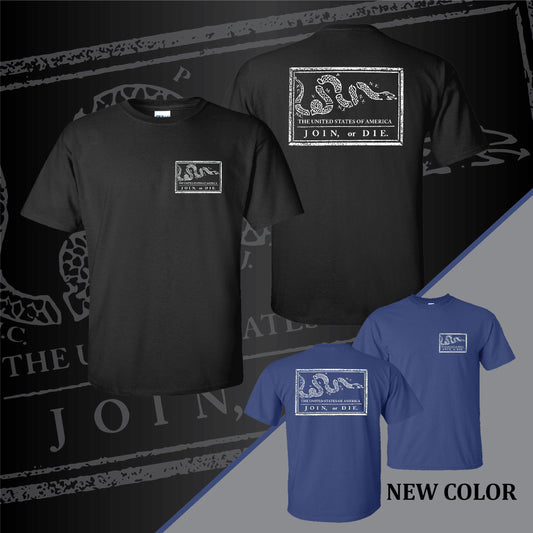 Join or Die T-Shirt - Ben Franklin Woodcut