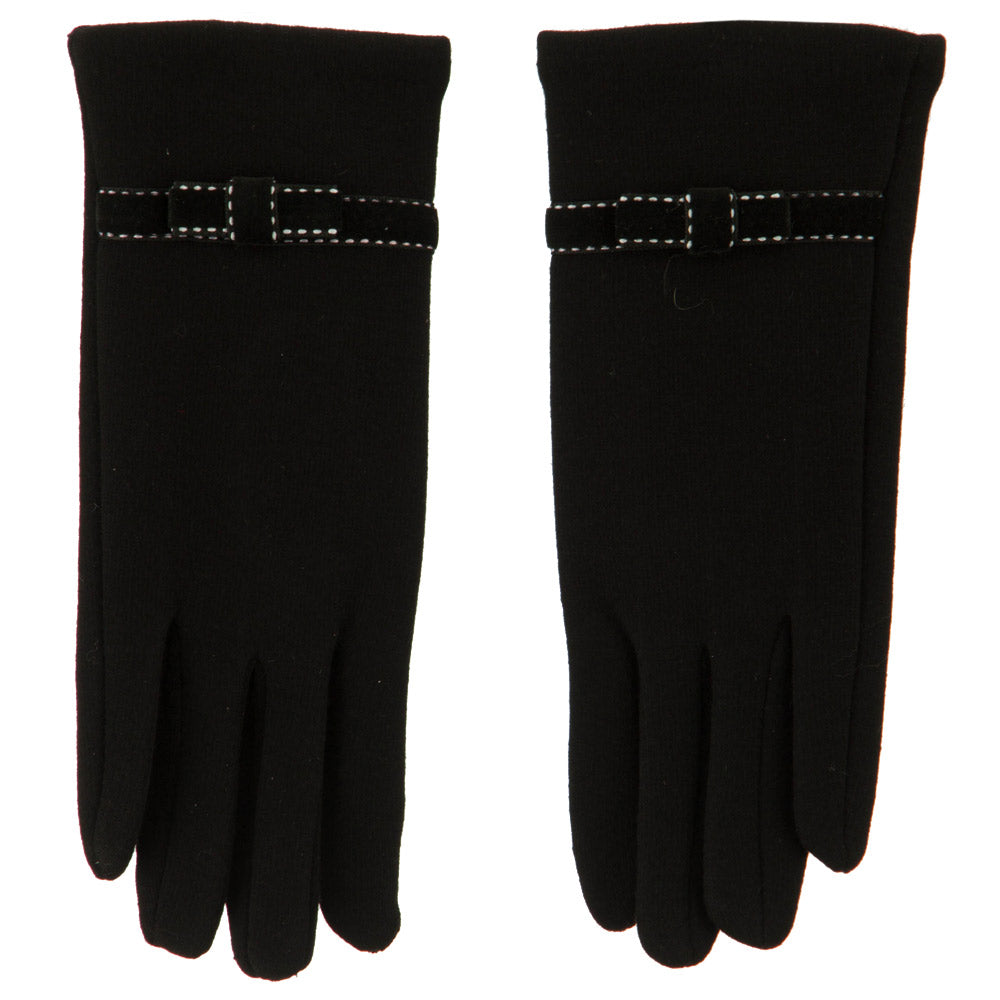Women's Jersey Velvet Bow Texting Glove