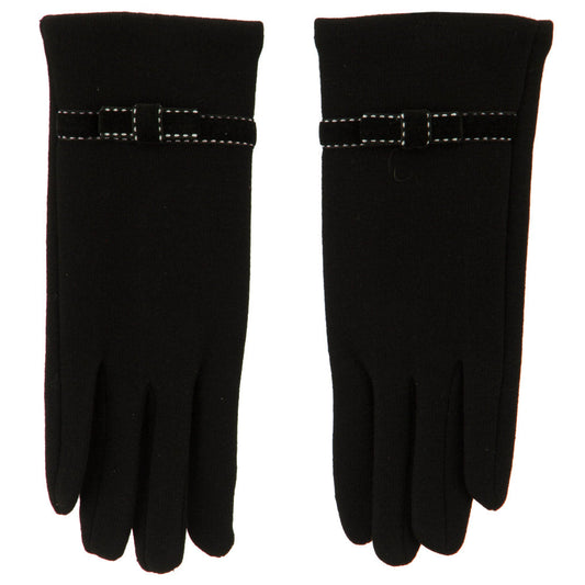Women's Jersey Velvet Bow Texting Glove