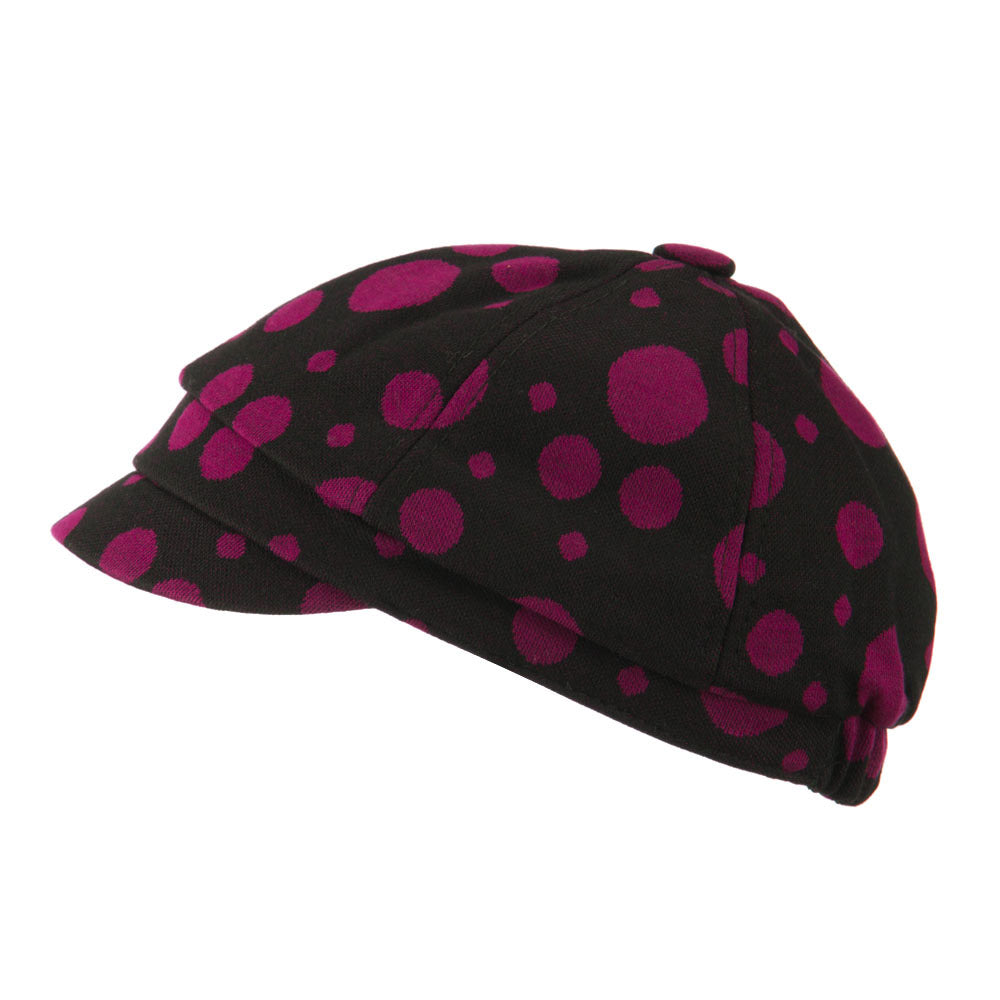 Girl's Polka Dots Elastic Cabby Cap