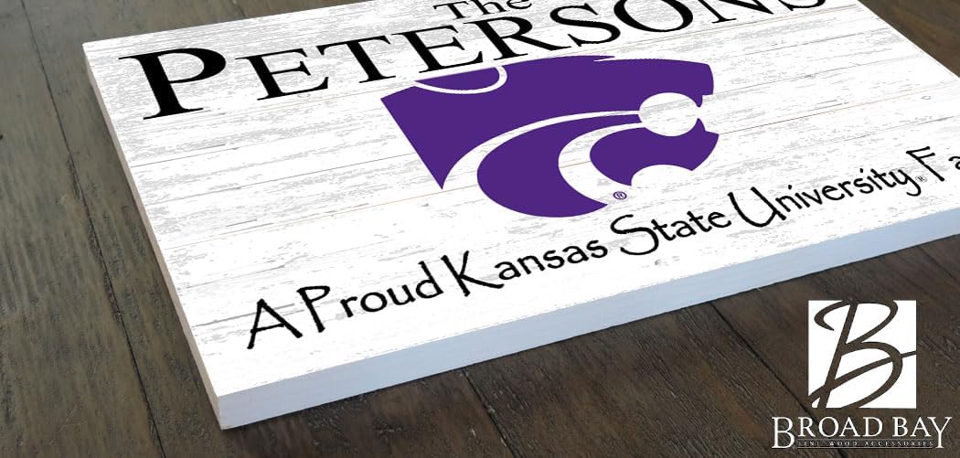 Kansas State Family Name Sign – Personalized Wood Plaque for Alumni or Graduation