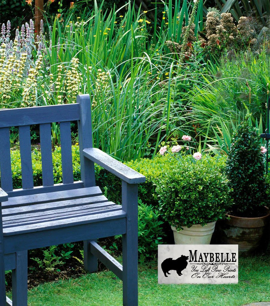 Keeshond Memorial Stone Personalized Garden Rock Grave Marker Outdoor or Indoor