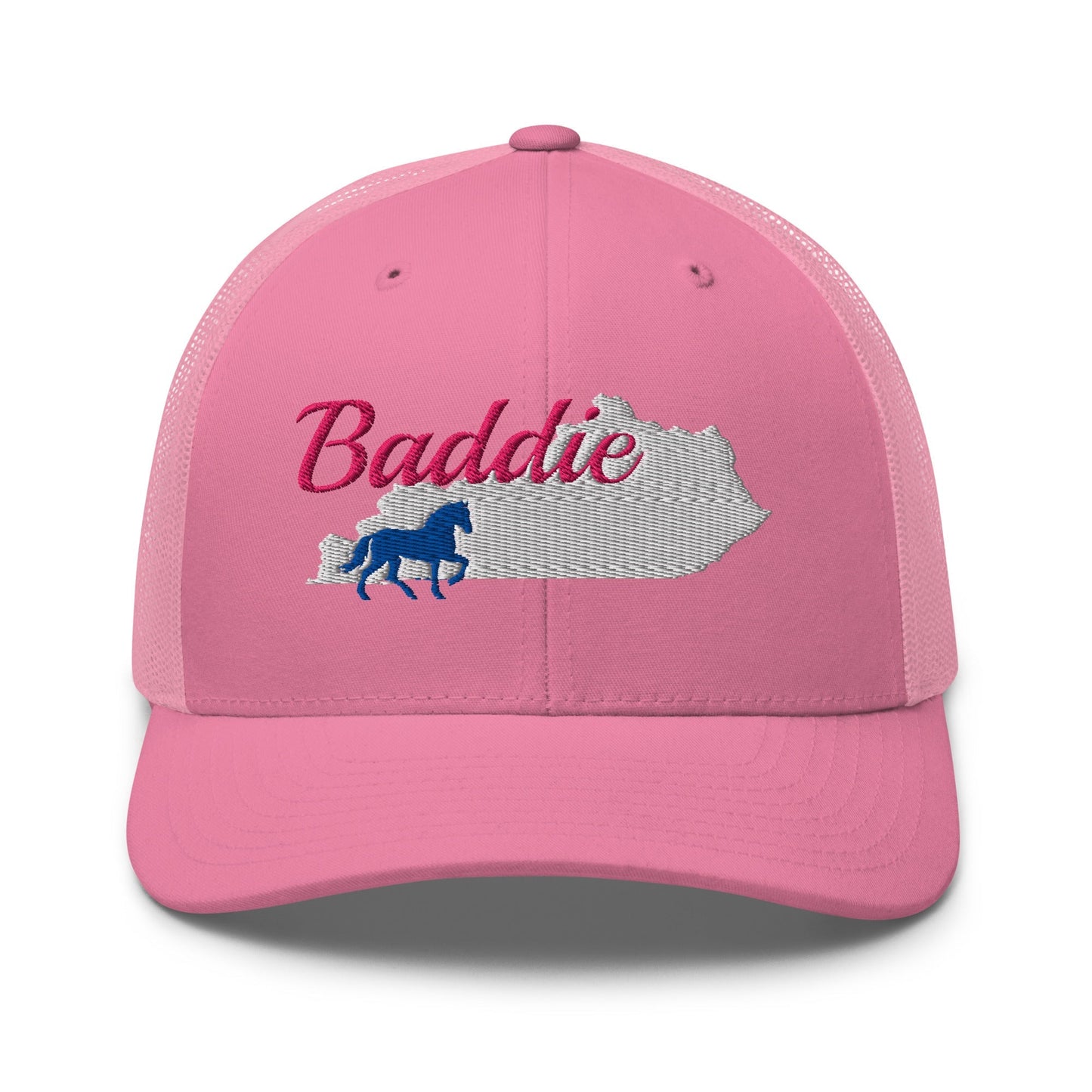 Kentucky Baddie Trucker Cap | Pink Script Horse Hat