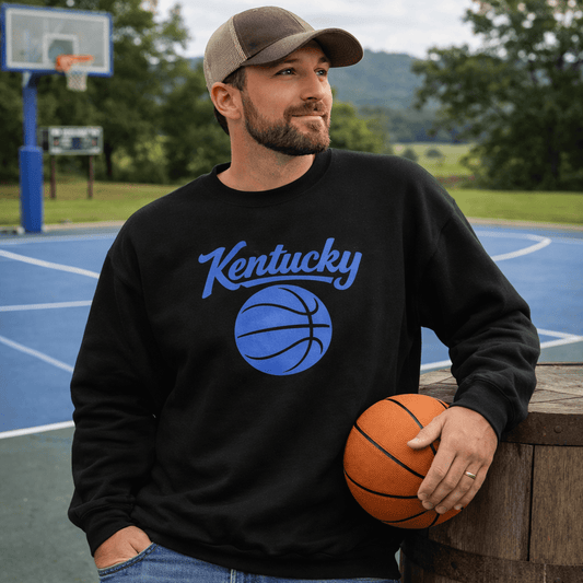 Kentucky Script Basketball Sweatshirt | Royal Blue Design | Unisex Fleece
