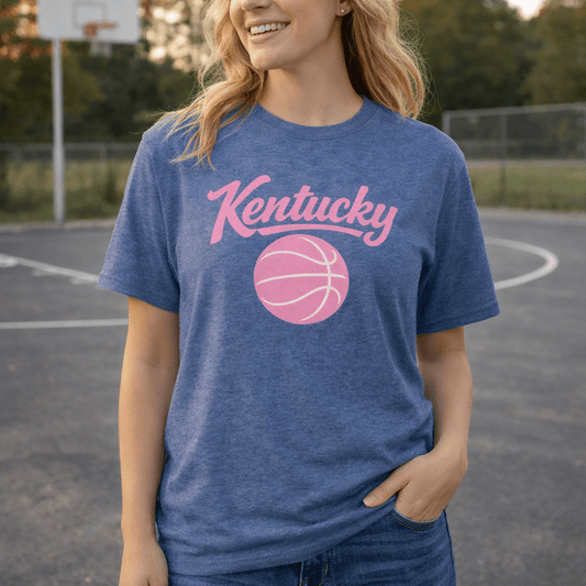 Kentucky Script Basketball T-Shirt | Pink Design | Elite Tri-Blend