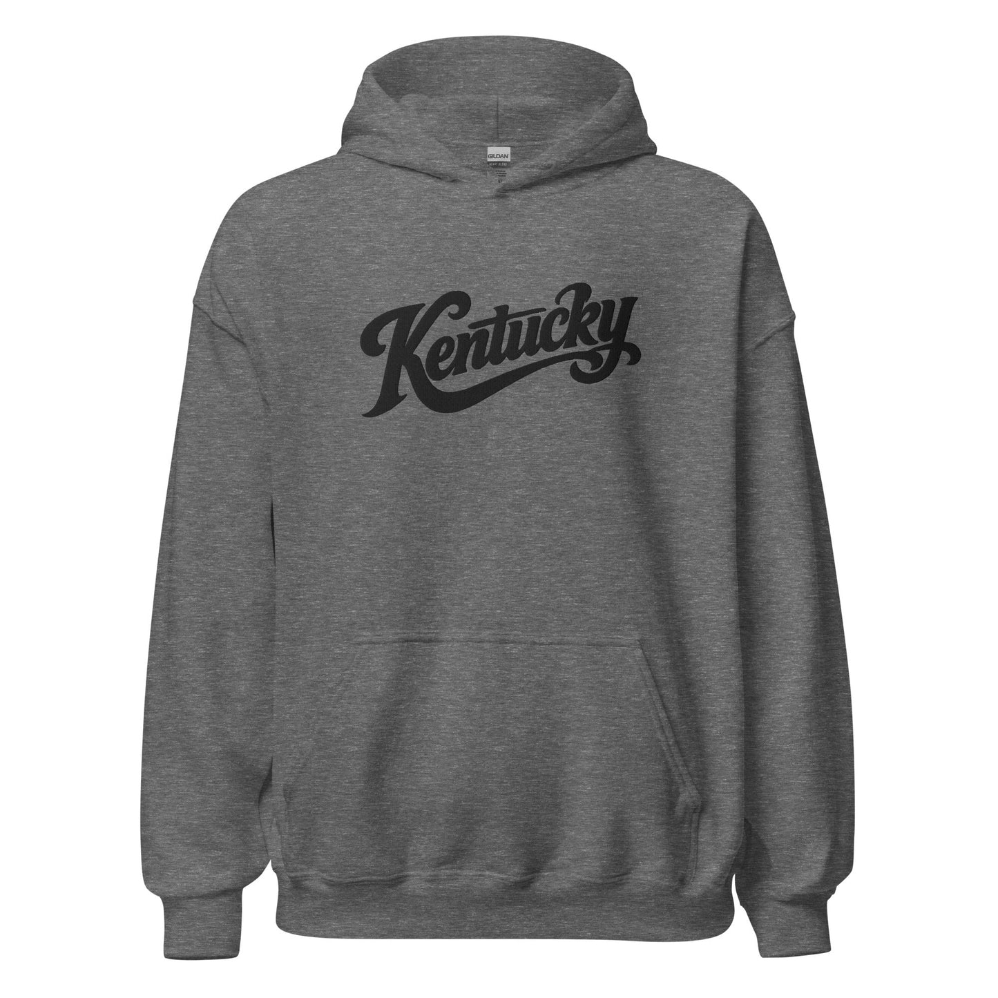 Kentucky Script Embroidered Hoodie | Black Stitch Bluegrass Pullover