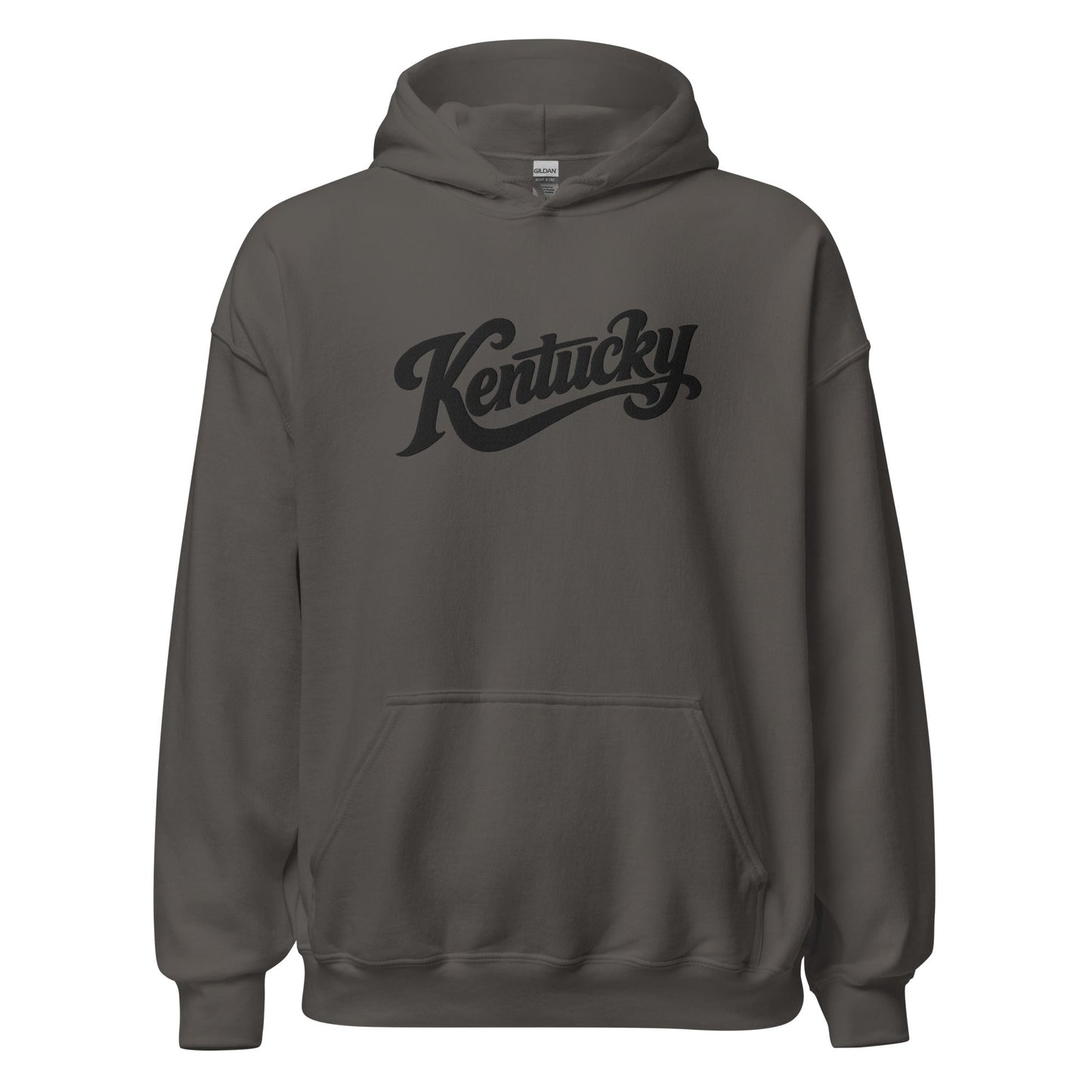 Kentucky Script Embroidered Hoodie | Black Stitch Bluegrass Pullover