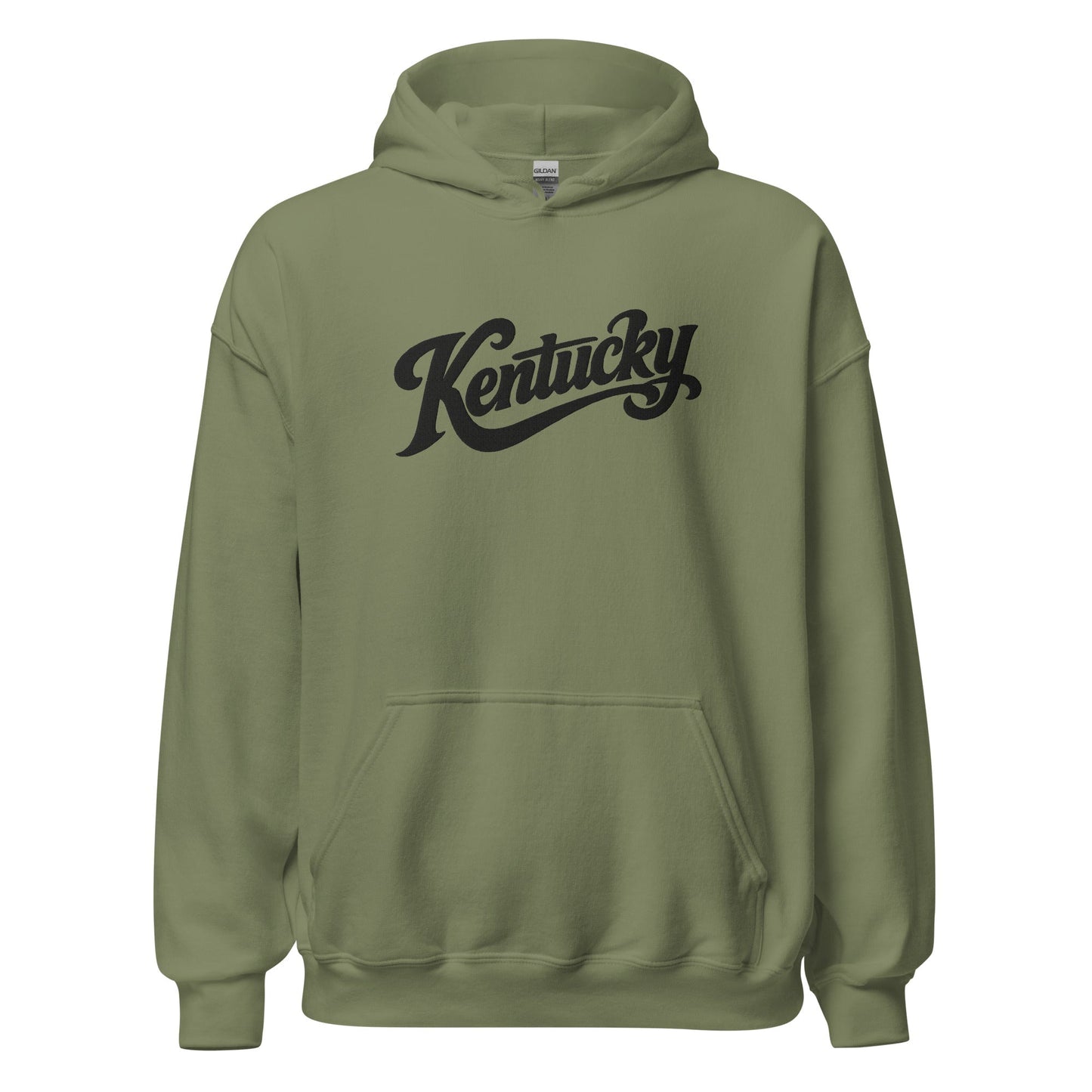 Kentucky Script Embroidered Hoodie | Black Stitch Bluegrass Pullover