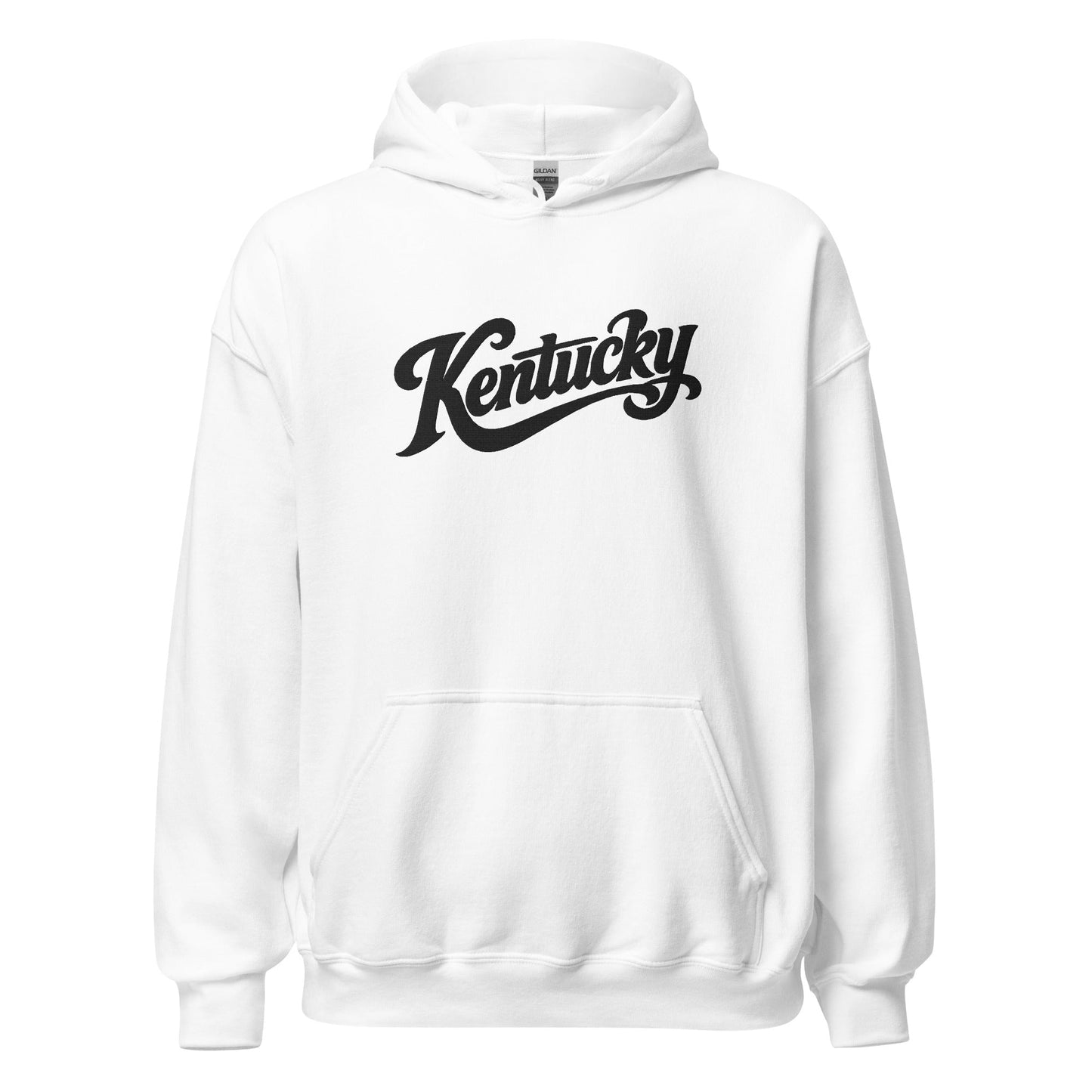 Kentucky Script Embroidered Hoodie | Black Stitch Bluegrass Pullover