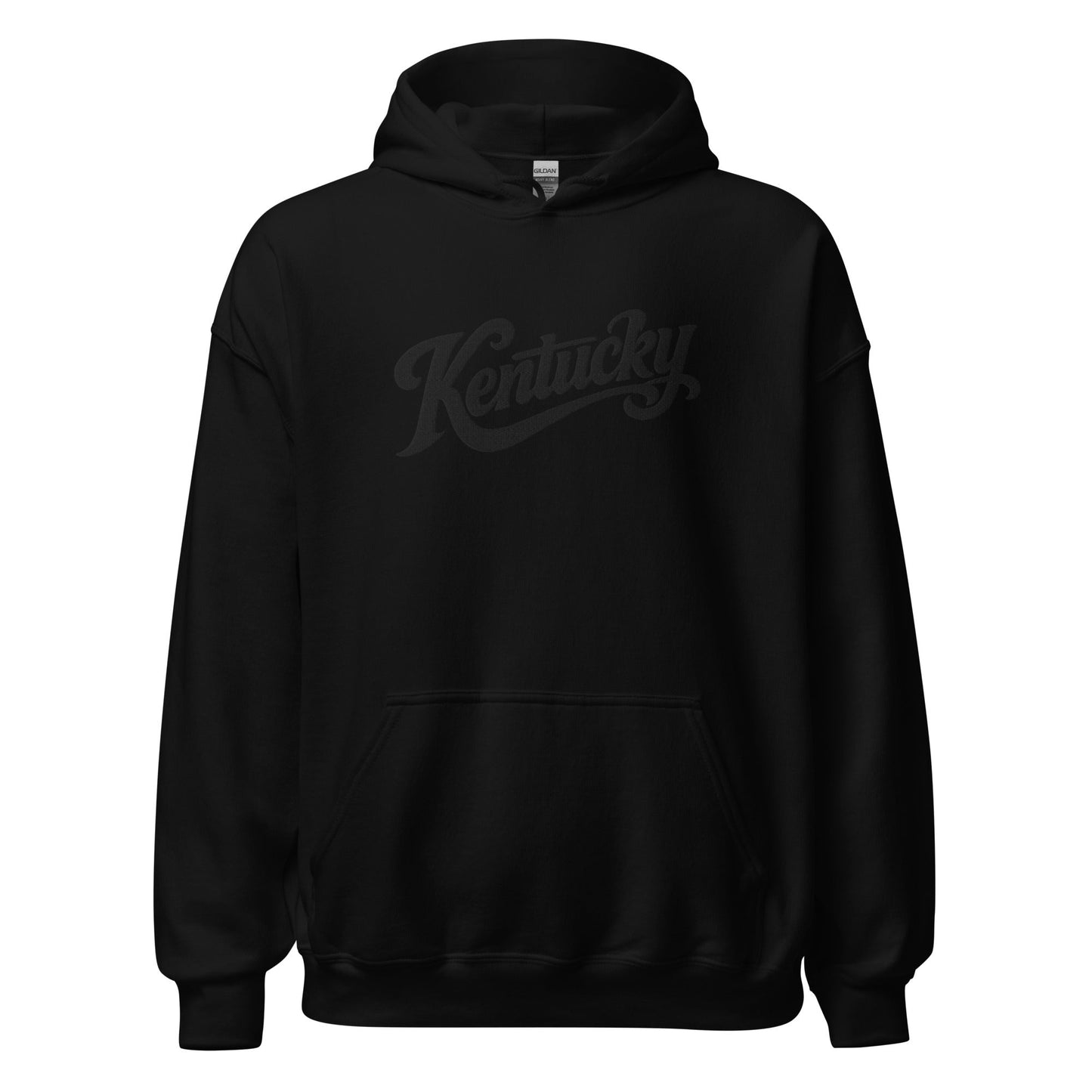 Kentucky Script Embroidered Hoodie | Black Stitch Bluegrass Pullover