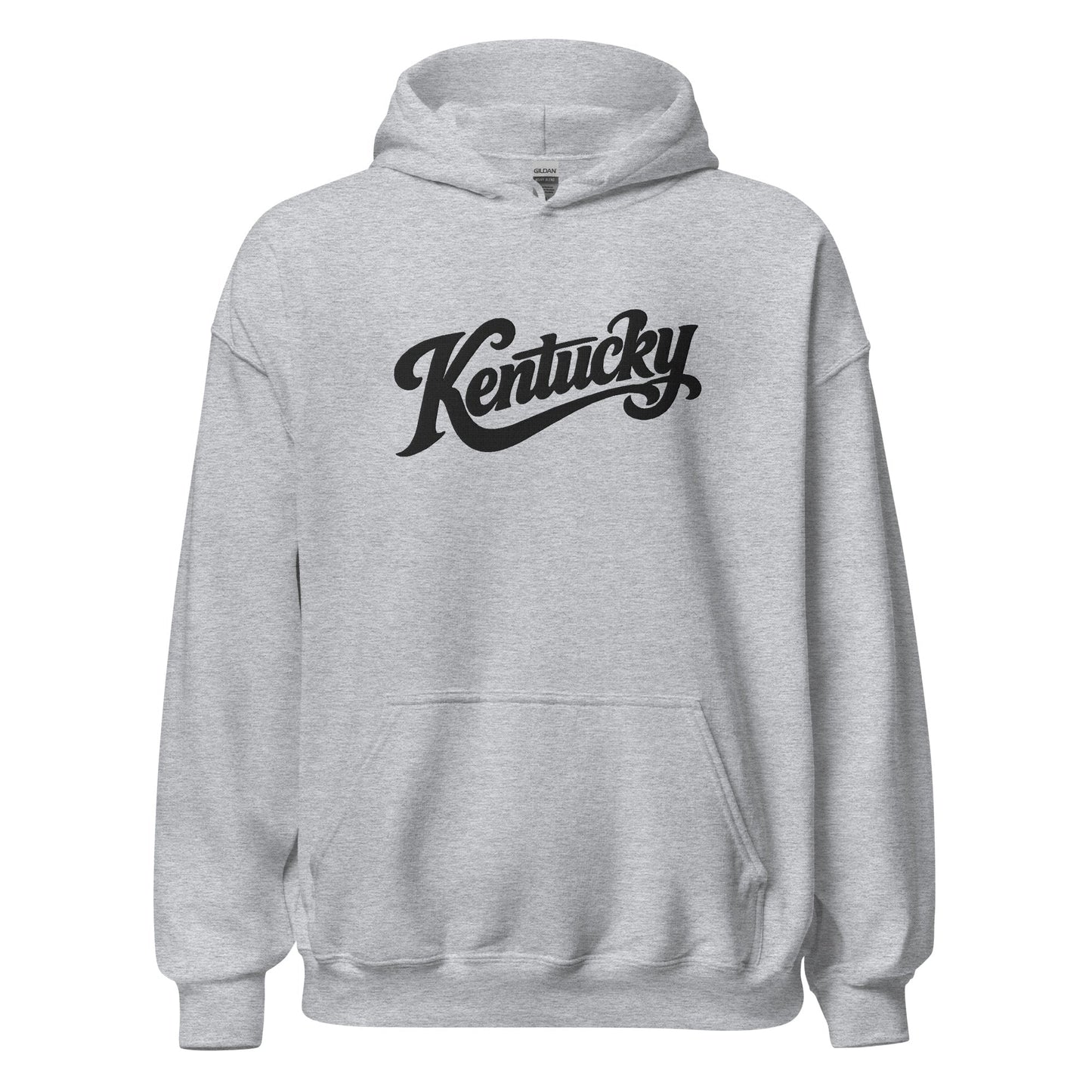 Kentucky Script Embroidered Hoodie | Black Stitch Bluegrass Pullover