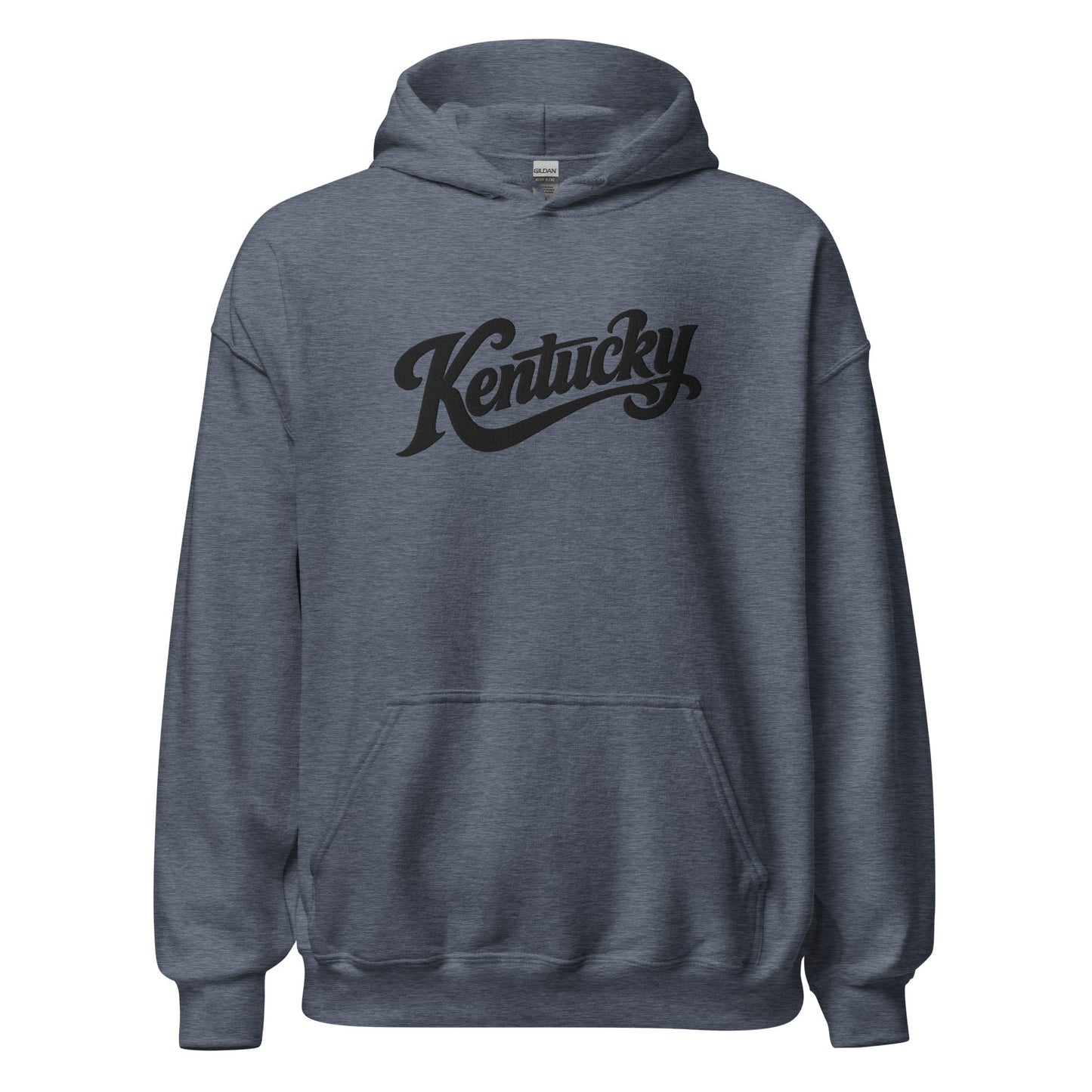 Kentucky Script Embroidered Hoodie | Black Stitch Bluegrass Pullover