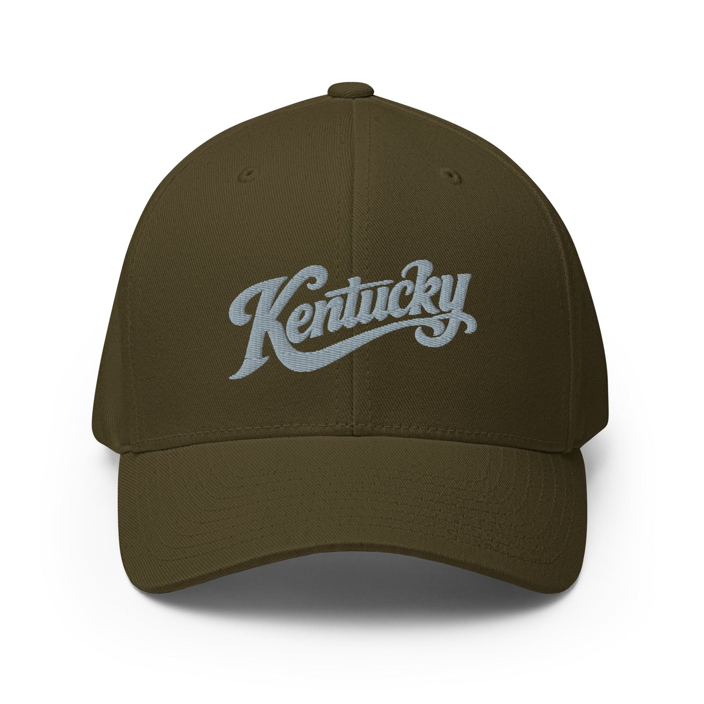 Kentucky Script Hat | Vintage Stretch-Fit Cap | Gray Twill
