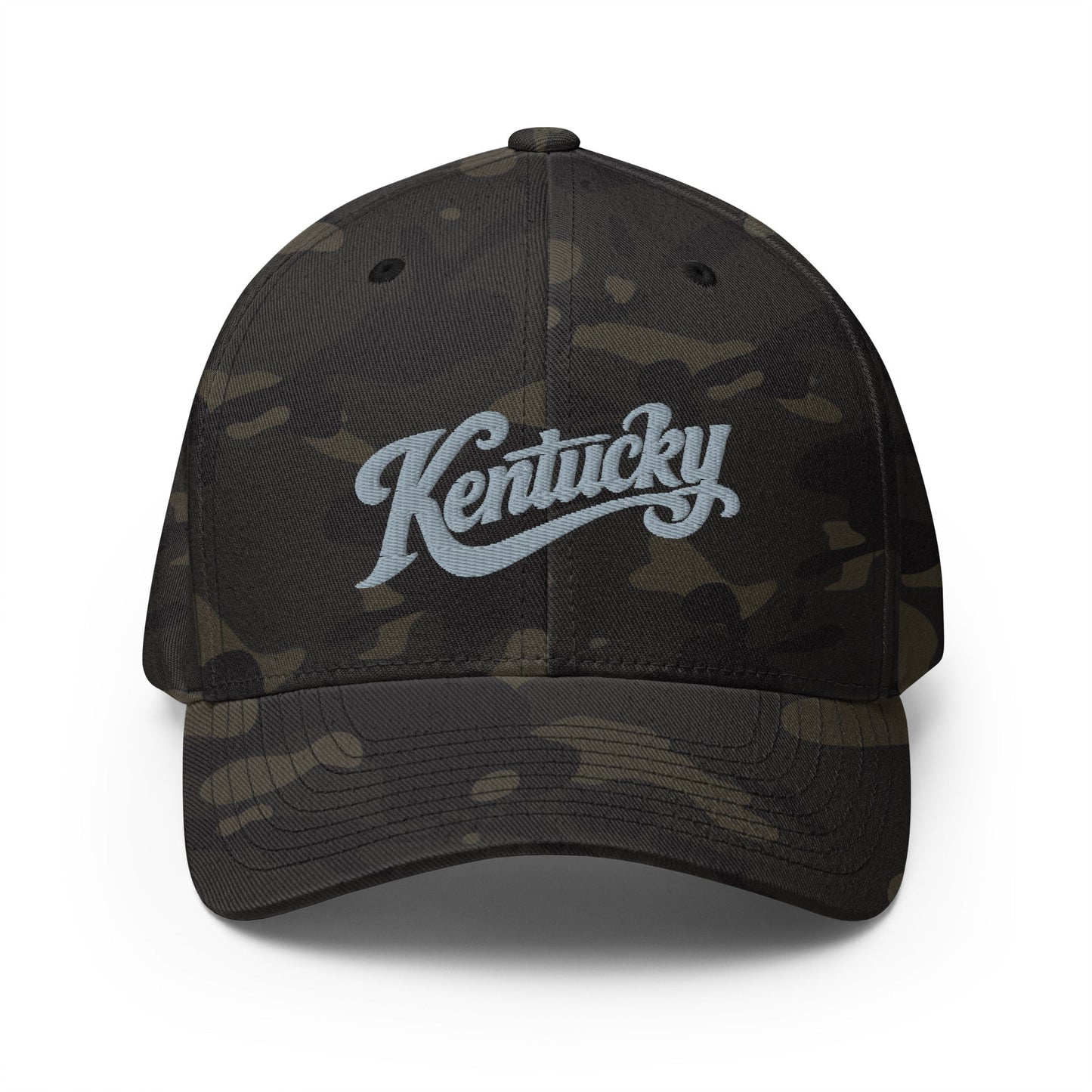 Kentucky Script Hat | Vintage Stretch-Fit Cap | Gray Twill
